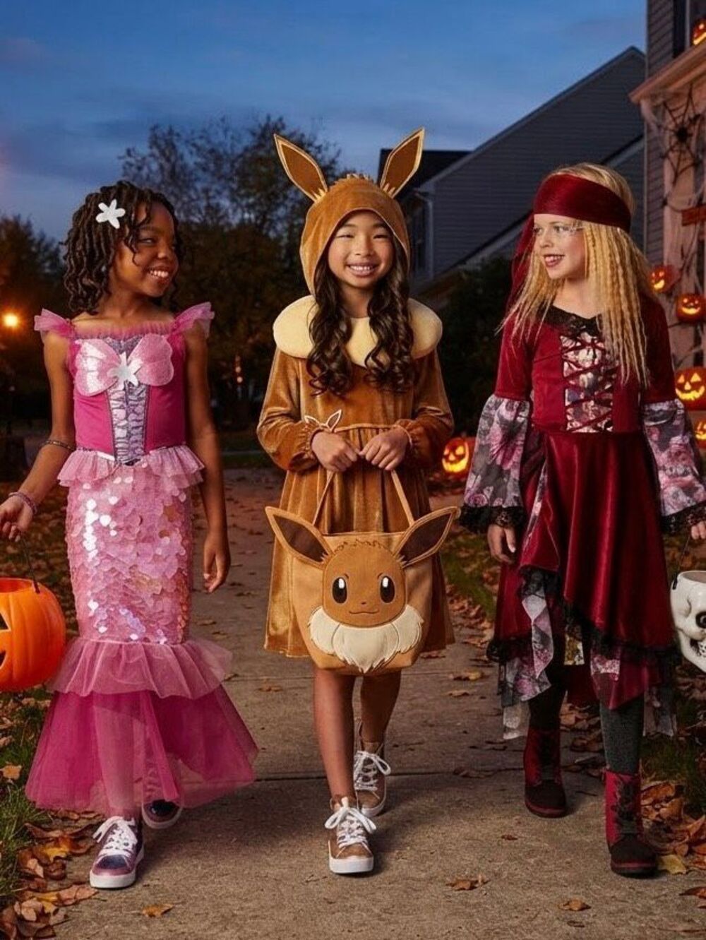 Nintendo Pokémon Eevee Costume Dress Girls Size M 7-8 Halloween Cosplay New